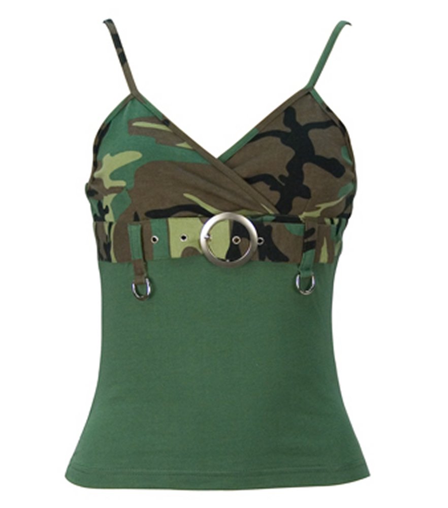 Womens Woodland 2 Tone Tank Top with Buckle